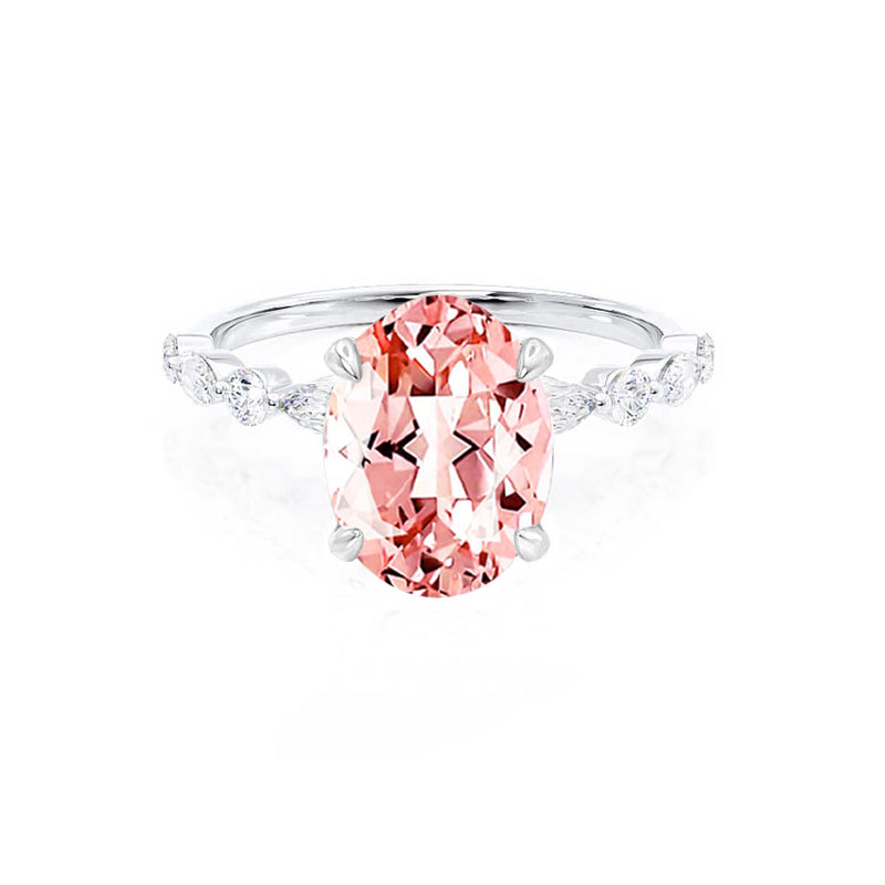 ALLURE - Chatham® Oval Champagne True Sapphire Solitaire Engagement Ring 950 Platinum
