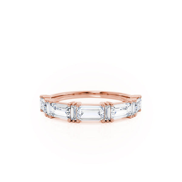ALTAIR - Lab Diamond Baguette Statement Eternity 18k Rose Gold Eternity Lily Arkwright
