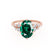 ALYA - Oval Emerald Starburst Cluster Shoulder Set Engagement Ring 18k Rose Gold