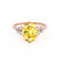 ALYA - Oval Yellow Sapphire Starburst Cluster Shoulder Set Engagement Ring 18k Rose Gold