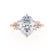 ALYA - Oval Natural Diamond Starburst Cluster Shoulder Set Engagement Ring 18k Rose Gold Engagement Ring Lily Arkwright