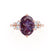 ALYA - Oval Alexandrite Starburst Cluster Shoulder Set Engagement Ring 18k Rose Gold