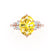 ALYA - Oval Yellow Sapphire Starburst Cluster Shoulder Set Engagement Ring 18k Rose Gold
