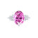 ALYA - Oval Pink Sapphire Starburst Cluster Shoulder Set Engagement Ring 950 Platinum