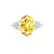 ALYA - Oval Yellow Sapphire Starburst Cluster Shoulder Set Engagement Ring 18k White Gold