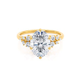 ALYA - Oval Natural Diamond Starburst Cluster Shoulder Set Engagement Ring 18k Yellow Gold Engagement Ring Lily Arkwright