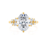 ALYA - Oval Natural Diamond Starburst Cluster Shoulder Set Engagement Ring 18k Yellow Gold Engagement Ring Lily Arkwright