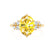 ALYA - Oval Yellow Sapphire Starburst Cluster Shoulder Set Engagement Ring 18k Yellow Gold