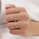 JULIET - Round Moissanite 18k Yellow Gold Solitaire Ring