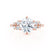 ALYA - Round Natural Diamond Starburst Cluster Shoulder Set Engagement Ring 18k Rose Gold Engagement Ring Lily Arkwright