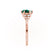 ALYA - Oval Emerald Starburst Cluster Shoulder Set Engagement Ring 18k Rose Gold