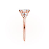 ALYA - Oval Natural Diamond Starburst Cluster Shoulder Set Engagement Ring 18k Rose Gold Engagement Ring Lily Arkwright