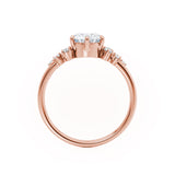 ALYA - Oval Natural Diamond Starburst Cluster Shoulder Set Engagement Ring 18k Rose Gold Engagement Ring Lily Arkwright