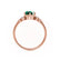 ALYA - Oval Emerald Starburst Cluster Shoulder Set Engagement Ring 18k Rose Gold