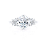 ALYA - Round Natural Diamond Starburst Cluster Shoulder Set Engagement Ring 950 Platinum Engagement Ring Lily Arkwright