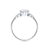 ALYA - Round Starburst Cluster Shoulder Set Engagement Ring 950 Platinum Engagement Ring Lily Arkwright