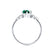 ALYA - Oval Emerald Starburst Cluster Shoulder Set Engagement Ring 18k White Gold