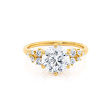 ALYA - Round Natural Diamond Starburst Cluster Shoulder Set Engagement Ring 18k Yellow Gold Engagement Ring Lily Arkwright