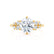 ALYA - Round Natural Diamond Starburst Cluster Shoulder Set Engagement Ring 18k Yellow Gold Engagement Ring Lily Arkwright