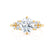 ALYA - Round Starburst Cluster Shoulder Set Engagement Ring 18k Yellow Gold Engagement Ring Lily Arkwright