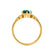ALYA - Oval Emerald Starburst Cluster Shoulder Set Engagement Ring 18k Yellow Gold