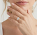 ALYA - Round Lab Diamond Starburst Cluster Shoulder Set Engagement Ring 18k Yellow Gold