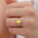 ALYA - Oval Yellow Sapphire Starburst Cluster Shoulder Set Engagement Ring 18k Rose Gold