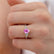 ALYA - Oval Pink Sapphire Starburst Cluster Shoulder Set Engagement Ring 950 Platinum