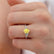 ALYA - Oval Yellow Sapphire Starburst Cluster Shoulder Set Engagement Ring 18k White Gold