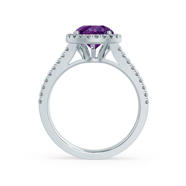 AMELIA - Lab Grown Alexandrite & Diamond Platinum 950 Halo Ring Engagement Ring Lily Arkwright