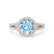AMELIA - Lab Grown Aqua Spinel & Diamond 18k Rose Gold Halo Ring Engagement Ring Lily Arkwright