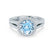 AMELIA - Lab Grown Aqua Spinel & Diamond 18k White Gold Halo Ring Engagement Ring Lily Arkwright