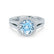 AMELIA - Lab Grown Aqua Spinel & Diamond Platinum 950 Halo Ring Engagement Ring Lily Arkwright