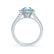 AMELIA - Lab Grown Aqua Spinel & Diamond 18k White Gold Halo Ring Engagement Ring Lily Arkwright