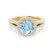 AMELIA - Lab Grown Aqua Spinel & Diamond 18k Yellow Gold Halo Ring Engagement Ring Lily Arkwright
