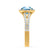 AMELIA - Lab Grown Aqua Spinel & Diamond 18k Yellow Gold Halo Ring Engagement Ring Lily Arkwright
