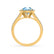 AMELIA - Lab Grown Aqua Spinel & Diamond 18k Yellow Gold Halo Ring Engagement Ring Lily Arkwright