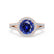 AMELIA - Lab Grown Blue Sapphire & Diamond 18k Rose Gold Halo Ring Engagement Ring Lily Arkwright