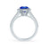 AMELIA - Lab Grown Blue Sapphire & Diamond 18k White Gold Halo Ring Engagement Ring Lily Arkwright