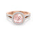 AMELIA - Lab Grown Champagne Sapphire & Diamond 18k Rose Gold Halo Ring Engagement Ring Lily Arkwright
