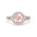 AMELIA - Lab Grown Champagne Sapphire & Diamond 18k Rose Gold Halo Ring Engagement Ring Lily Arkwright