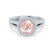AMELIA - Lab Grown Champagne Sapphire & Diamond Platinum 950 Halo Ring Engagement Ring Lily Arkwright