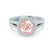 AMELIA - Lab Grown Champagne Sapphire & Diamond 18k White Gold Halo Ring Engagement Ring Lily Arkwright