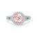 AMELIA - Lab Grown Champagne Sapphire & Diamond Platinum 950 Halo Ring Engagement Ring Lily Arkwright