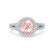 AMELIA - Lab Grown Champagne Sapphire & Diamond 18k White Gold Halo Ring Engagement Ring Lily Arkwright