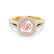 AMELIA - Lab Grown Champagne Sapphire & Diamond 18k Yellow Gold Halo Ring Engagement Ring Lily Arkwright
