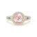 AMELIA - Lab Grown Champagne Sapphire & Diamond 18k Yellow Gold Halo Ring Engagement Ring Lily Arkwright