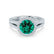 AMELIA - Lab Grown Emerald & Diamond Platinum 950 Halo Ring Engagement Ring Lily Arkwright