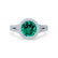 AMELIA - Lab Grown Emerald & Diamond Platinum 950 Halo Ring Engagement Ring Lily Arkwright