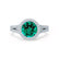 AMELIA - Lab Grown Emerald & Diamond 18k White Gold Halo Ring Engagement Ring Lily Arkwright